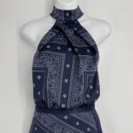 Stylestalker Bandana Print Halter Mini Dress Size Small Navy Built in Shorts Photo 2