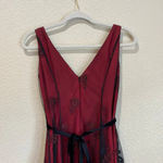 Adrianna Papell  Vintage 90s Goth Prom Evening Dress Burgundy Red Size 4P Vampire Photo 4