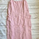 Ursula of Switzerland Vintage Bridesmaid Pink Layered Ruffle Midi Dress Size 14 Photo 0