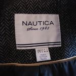 Nautica  Grey Herringbone Wool Blend Zip Up Winter Coat Photo 3