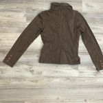 Khelf Brown with Red & White Pin Stripes Women's Long Sleeve Button Front Jacket Multiple Size M Photo 5
