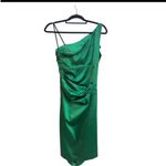 Betsy and Adam Betsey & Adam Emerald Green Dress One Shoulder Ruffle Cocktail Party size 6 Photo 1