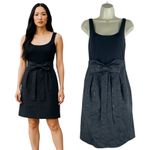 Rickie Freeman Teri Jon Double Bow Front Mini Cocktail Dress Black Size 2 Photo 1