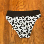 DKNY  Printed High Rise Bikini Bottom‎ Swimsuit Leopard Blue Black size L NWT Photo 2