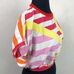 United Colors Of Benetton Stile Benetton Cropped Colorful Abstract Sweater Top Photo 2