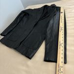 MetroStyle Black 100% Leather Blazer Jacket Women's Size 6 Long Sleeve 2 Buttons Photo 11