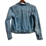 Topshop Blue Denim Distressed Jean Jacket Size 2 Photo 1