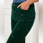 Talbots  Christmas embroidered straight leg corduroy pants in dark green size 16 Photo 2