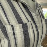 Women’s Vertical White & Blue Shirt Mini Dress Size Small Photo 5