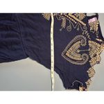 Alya  womens blue romper size M embroidered short sleeves cut outs Photo 7