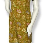 Batik Keris Dress Sheath Floral Unique Collar Cotton Women Size Medium Indonesia Brown Photo 1