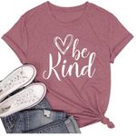 "BE KIND" GRAPHIC PINK MAUVE T Photo 2