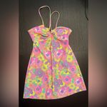 Show Me Your Mumu MG Micro Mini Dress in Neon Daze Halter Floral Dress Size XS Photo 3