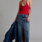 Urban Outfitters Red White BDG Joanna River Knit Crop Halter Top Photo 0