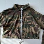 Adidas Half-Zip AOP Sweater Hemp/Earth Green Green/Cargo Brown Medium cropped Photo 15