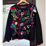Vintage Y2K New Year Year Balloon Embroidered Party Sweater 2000 Size L Photo 0
