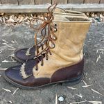 Justin Boots Justin Apache Brown Two Tone Roper Lace Up Cowgirl Boots 8B Style L353 Photo 3