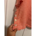 Tahari Women's Heather Coral 100% Linen 3/4 Sleeve Tunic Top Plus Size 1X Curvy Photo 2