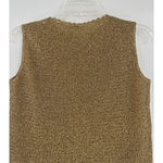 Vintage 60s La Dear Japan Metallic Gold Knit Womens Top Sz M Disco Retro Shimmer Size M Photo 6