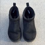 Madden Girl Platform Sherpa Lined Ankle Slippers Black Faux Suede Booties Sz 9 Photo 1