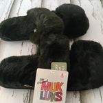 Plush Slippers, Size 8 Black Photo 3