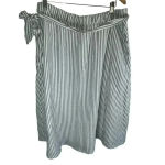 Talbots  NWT Blue & White Striped Linen Cotton Blend Midi A-Line‎ Skirt Size XLP Photo 1
