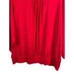 Susan Graver Red Long Sleeve Liquid Knit Wide Band Waist Pleated Top 2x Photo 3