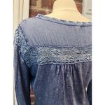 Solitaire Anthropologie  Embroidered Button Down boho Rayon top Photo 3