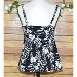 Beach House Ladies Black & White Tankini Bathing Suit Top Floral Tie Size 10 Photo 5