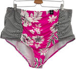 Torrid  High-Rise‎ Ruched Bikini Bottom Carissa Floral Azalea Pink Plus Size 4X Photo 0