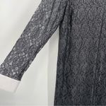 Michael Kors Floral Silver Metallic Lace Shift Shirt Mini Dress Size 12 Black Photo 7