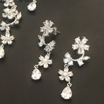 Bridal Jewelry Set Necklace & Earrings Crystal Silver Photo 2