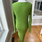 A New Day  Light Green Ribbed V Neck Long Sleeve Column Knit Dress Size Large Photo 6