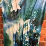 One World  womens floral crochet butterfly flutter sleeve boho dress blue small Photo 3