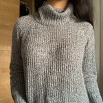 EXPRESS Gray Marled Extreme Hi-lo Hem Turtleneck Sweater Photo 8