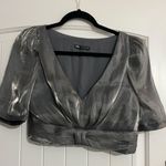 | Tops | Zara Metallic Cropped Blous...side zipper Photo 0
