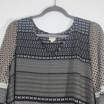 Pink Owl Black Patchwork Print Boho Blouse with Lantern Sleeves Size Medium Photo 1