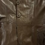 Vintage Brown Genuine Leather Long Coat Women's Trench Retro 12 Edgy Photo 2
