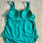 Catalina Swimwear Aquamarine One Piece Fully Lined Swimsuit Mesh Detail L 12-14 Photo 7