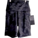 90 Degree Camouflage Black Gray High Rise Biker Shorts Pockets Size XS NWT! Photo 0