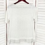 White House | Black Market WHBM Tiered Chiffon Ruffles Slub Knit Shirt White XS Photo 6