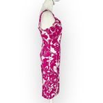 Trina Turk Trina  Zile Dress Women's 2 Pink White Floral Knit Ruffle Sleeveless Photo 5