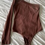 One Sleeve Bodysuit Brown Size M Photo 0