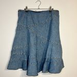 DKNY Blue Asymmetrical Midi Skirt Photo 1