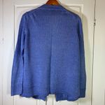 Talbots Linen Open Front Cardigan Sweater Large Coastal Church Periwinkle Blue Photo 1