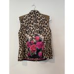 BASLER Y2K Animal Print Flower Lightweight Vest Womens Full Zip Size L 40 2245 Brown Size L Photo 1