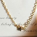 14K Gold Plated Dainty Star Choker Necklace, Adjustable, New Photo 1