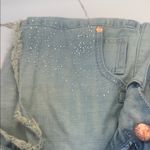 Decree  Sky Blue Frayed Jean Shorts Photo 5