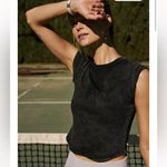 Free People FP Movement Ribbed Baby Tee Washed Black size Medium Photo 3