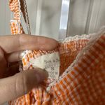 Sim & S Orange Gingham Crop Top Ruffle Strap Button Front Cottagecore Summer Photo 1